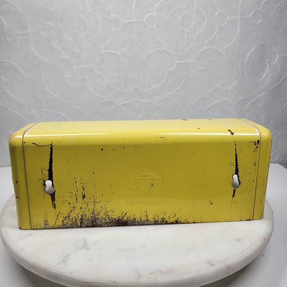 VTG Ransburg Hand Painted Metal Paper Towel Holder Yellow Floral Wall Mount - Picture 7 of 16